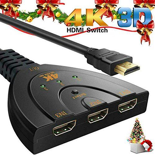 VSHOP® Commutateur HDMI, 3 Ports HDMI 4K Switch Switch 3x1 Splitter avec câble 50cm Prend en Charge Full HD 4K 1080P 3D Player