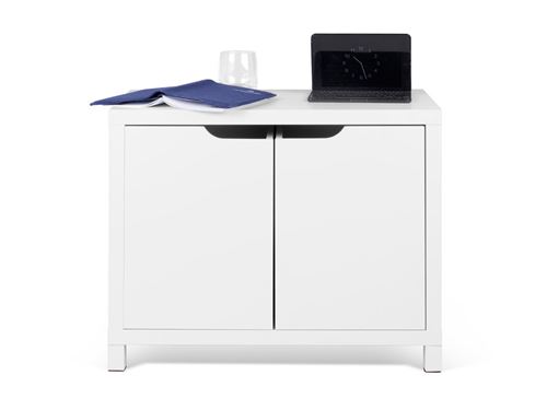 Meuble de rangement 2 grands tiroirs 62cm blanc BASIC