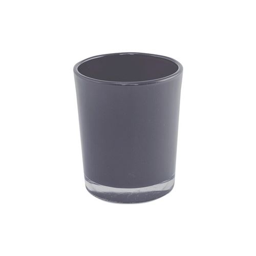 bougeoir gris brillant 5.6x6.5cm
