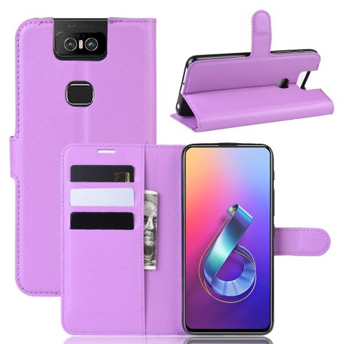Etui en PU violet foncé pour votre Asus Zenfone 6 ZS630KL