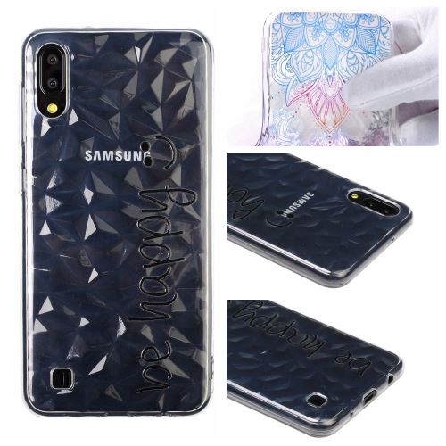 Coque en TPU motif 3D diamant tendre Soyez heureux pour votre Samsung Galaxy A10/M10