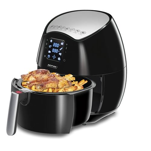 MPM MFR-06 Friteuse à air chaud sans huile, 4,5 litres, 8 programmes de cuisson 1500W Negro