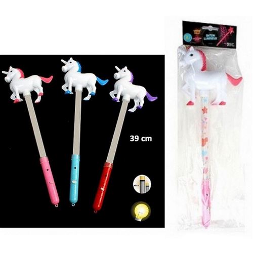 1 Baton Lumineux Licorne 40Cm Baguette Sceptre Fete Anniversaire Jouet