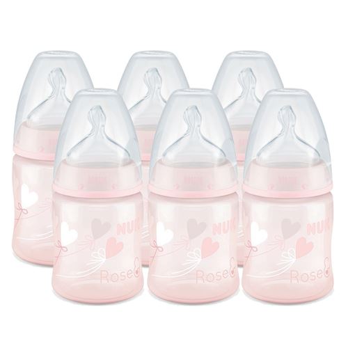 NUK Lot 6 biberons First Choice+ 150 ml 0-6M perçage M