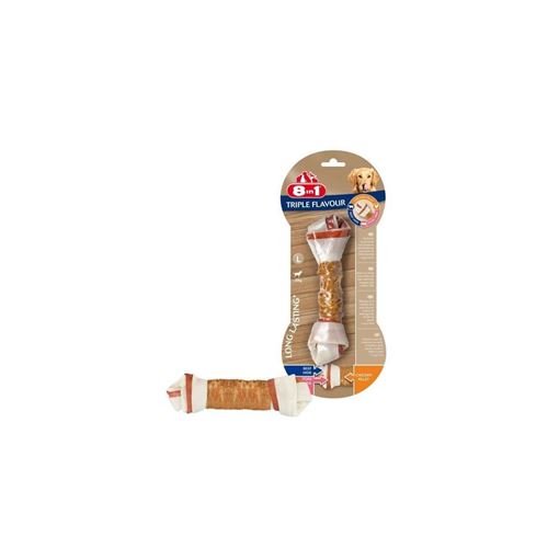 8in1 Triple Flavour Os A Macher Premium L Aux Boeuf, Porc, Poulet - Pour Chien De Grande Race - 1 Piece