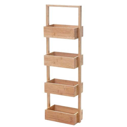 Étagère MENDLER HWC-B78 bambou 88x28x15cm