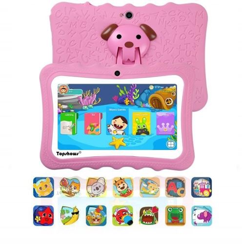 Tablette éducative 7 pouces pour enfants 16 Go, rouge
