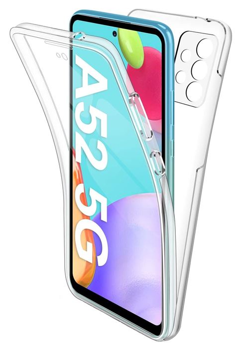 Coque pour Samsung A52 - Silicone Intégrale Transparent 2 Parties Avant Arrière Emboitable Phonillico®