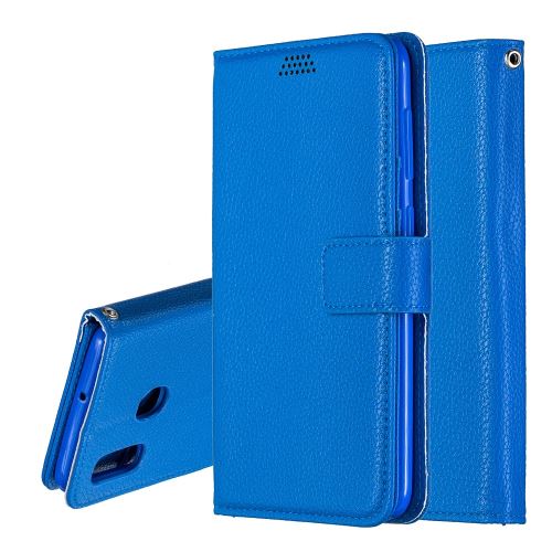 Etui en PU bleu avec support pour votre Samsung Galaxy A30