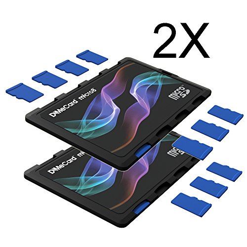 DiMeCard micro8 Porte Cartes Mémoire microSD MULTI-PACK, 2 pièces, VAGUE COULEUR EDITION (Ultrafin, format carte de crédit, étiquett