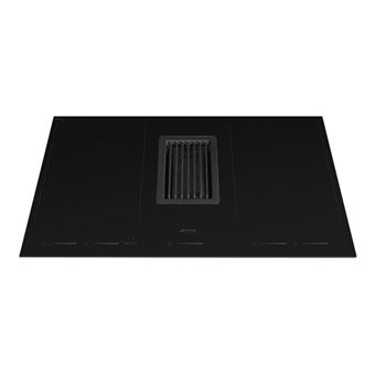 Smeg Universal HOBD682D1 - Table de cuisson à induction - 4 plaques de cuisson - Niche - largeur : 80.2 cm - profondeur : 49.2 cm - noir - avec bord droit, - lueur rouge avec échappement courant descendant (extraction)