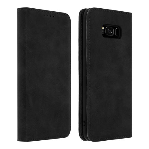 Housse Galaxy S8 Étui Porte-cartes Fonction Support Coque Silicone Gel noir