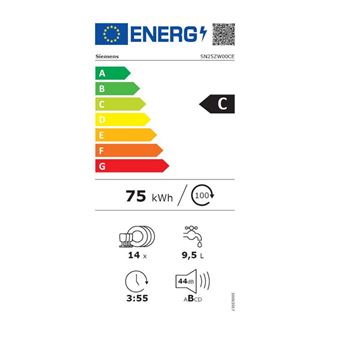 Siemens iQ500 SN25ZW00CE - Lave-vaisselle - WiFi - Niche - largeur : 60 cm - profondeur : 57 cm - hauteur : 81.5 cm - blanc