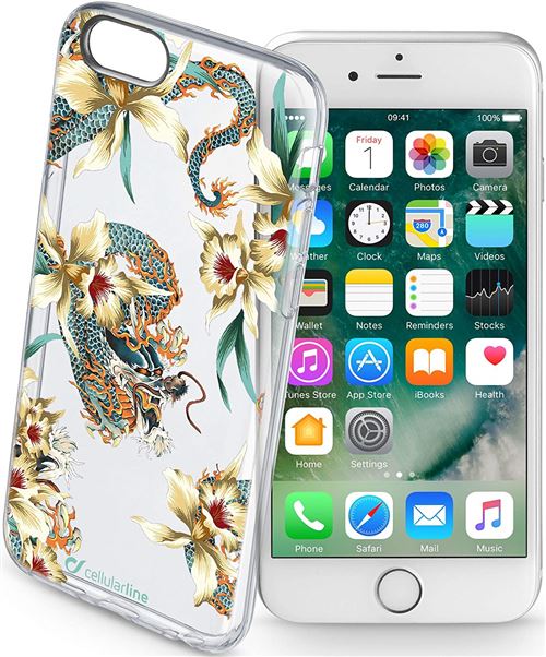 Cellular Line Stycdragoniph747 Iphone 7 Dragon Floral