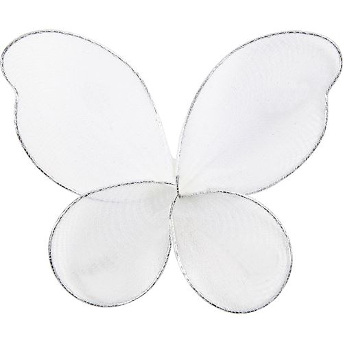 Creotime ailes d'ange 7,5 x 5,5 cm nylon/acier blanc 6 pièces