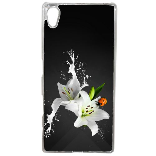 Coque Lys Blanc Coccinelle Sur Fond Gris Compatible Sony Xperia Z4 Transparent