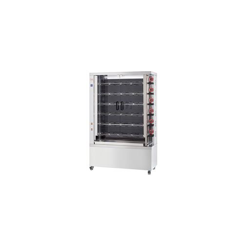 Rôtissoire électrique vitro-céramique, 6 broches, 30 à 36 poulets - EKO