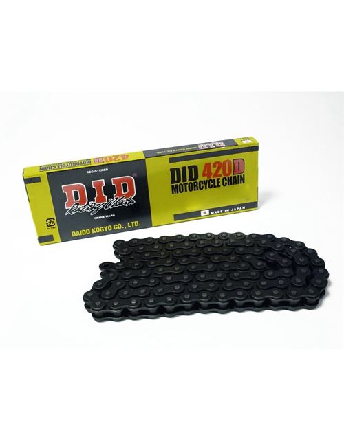 Chaîne de transmission D.I.D 420 D noir/noir 120 maillons