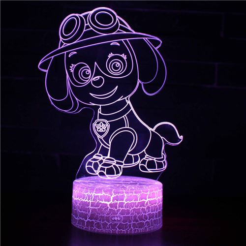 Lampe 3D Tactile Veilleuses Enfant 7 Couleurs avec Telecommande - PAW Patrol #614