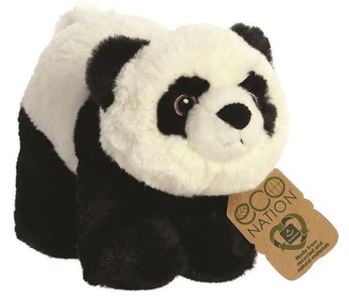 Aurora peluche Eco Nation panda 23 cm en peluche noir/blanc