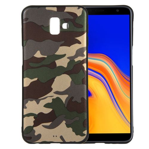 Coque en TPU motif camouflage vert pour votre Samsung Galaxy J6 Plus