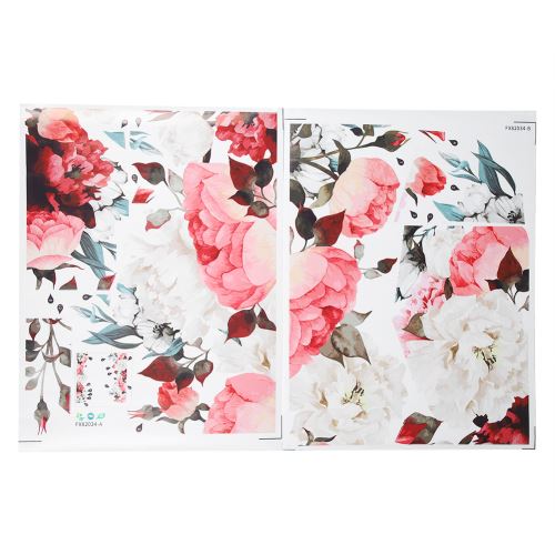 Autocollant Mural Motif de Pivoine Fleurs Décoration de Chambre