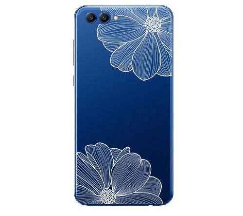 Huawei Honor View 10 Coque Gel TPU Souple Transparente résistante et Solide Anti Choc avec Impression de qualité (Fleur Blanche)