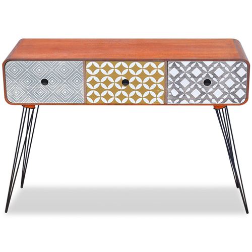 vidaXL Wandtafel met 3 lades bruin