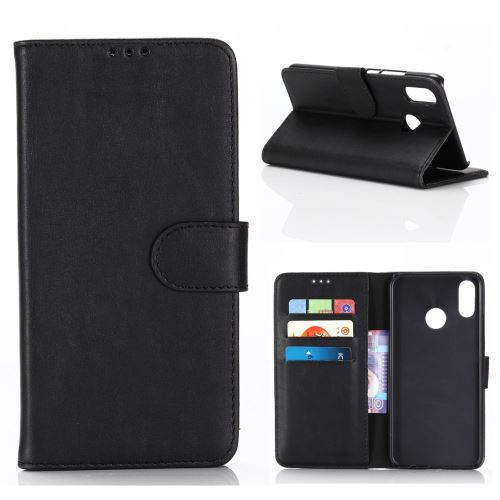 Etui en PU cheval fou vintage stand noir pour votre Samsung Galaxy M20
