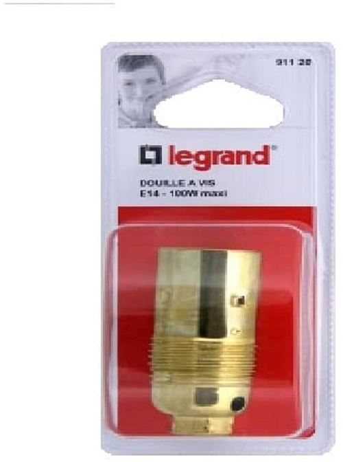 LEGRAND  - Douille pour ampoule E14 - acier laitonn&eacute;