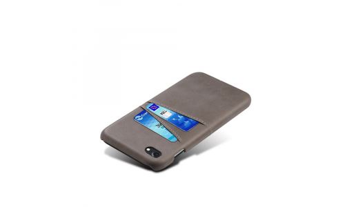 Coque iPhone 7/8 logements cartes coloris gris