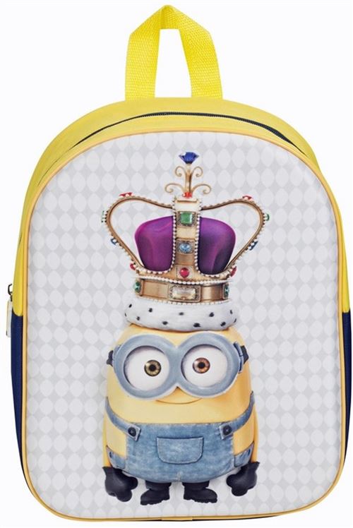 Minions Sac à dos 3D King Bob jaune / bleu 31 x 27 x 10 cm