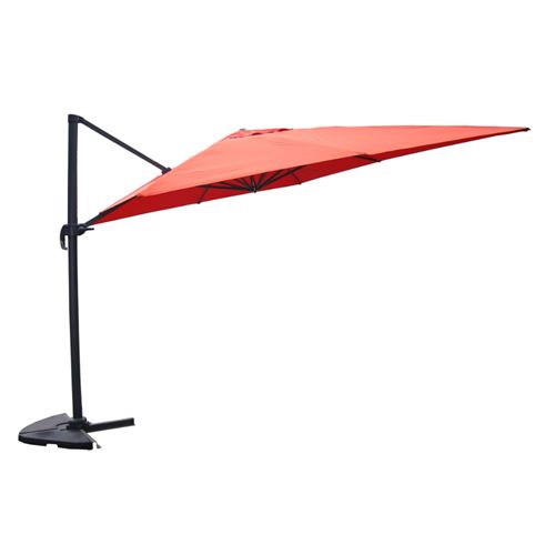 Cesare terracotta : Parasol déporté, rectangulaire de 3x4m, rotatif à 360°