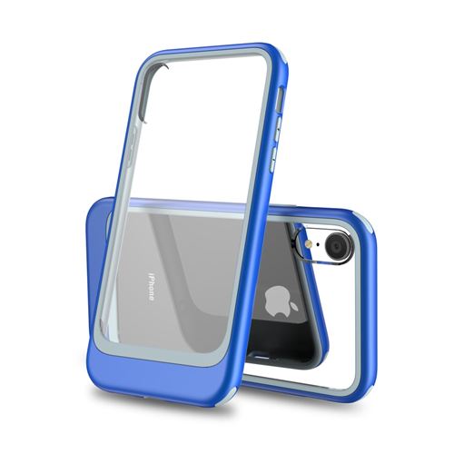 Coque en TPU hybride transparent détachable bleu pour votre Apple iPhone XR 6.1 inch