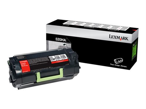 Lexmark 520HA - à rendement élevé - noir - originale - cartouche de toner - LCCP