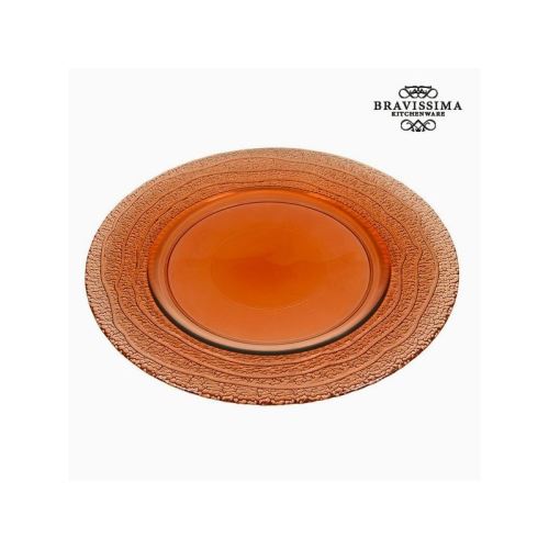 Assiette plate en verre recyclé corail (32 x 32 x 2 cm) by bravissima kitchen