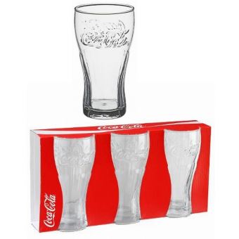 SET 3 VERRE COCA COLA VERRE A JUS DE FRUIT 15 X 7 CM VAISSELLE CUISINE