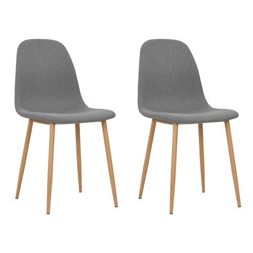 vidaXL Chaise de salle à manger 2 pcs Tissu 45x55x85 cm Gris clair