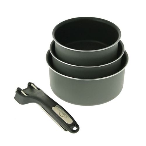 SITRAM Set 3 casseroles 16/18/20cm tous feux dont induction + pince
