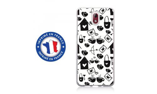 Coque souple pour Nokia 3-1 avec impression Motifs Love coeur 3