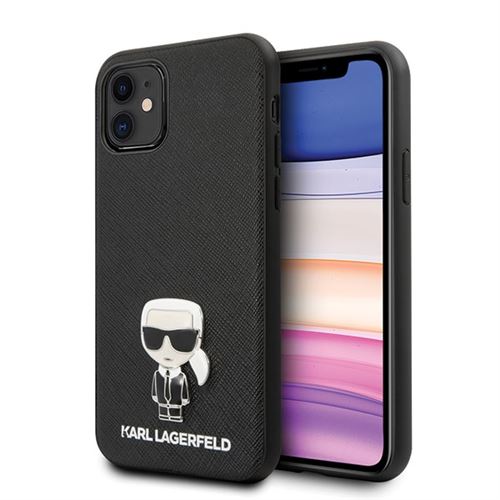 Coque pour Iphone 11 Karl Lagerfeld Saffiano Iconik noir