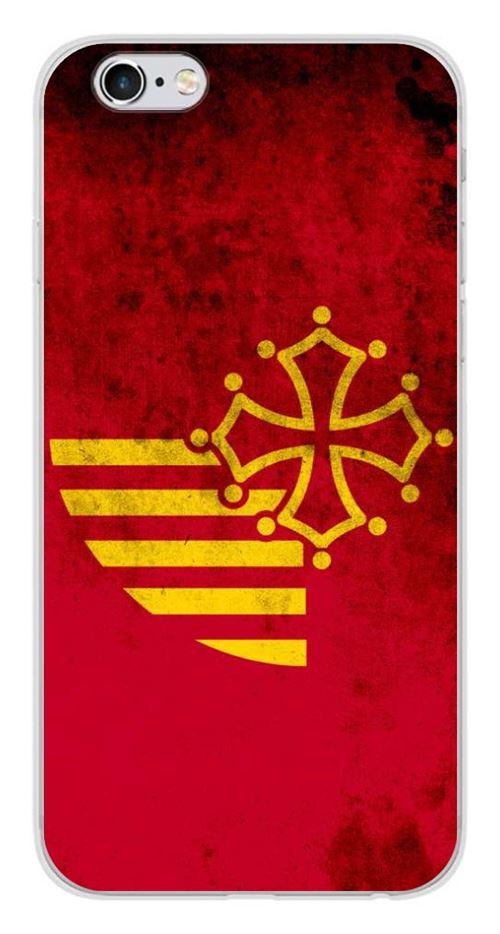 Coque en silicone imprimée compatible iPhone 6 Plus iPhone 6S Plus Drapeau Languedoc