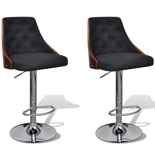 Vidaxl tabouret de bar &agrave; hauteur r&eacute;glable 2 pcs tissu 241056