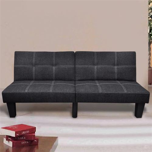 vidaXL Canapé-lit réglable Tissu Noir