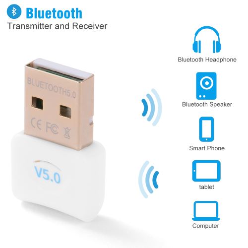 Adaptateur USB Bluetooth 5.0 dongle, émetteur et récepteur Clé