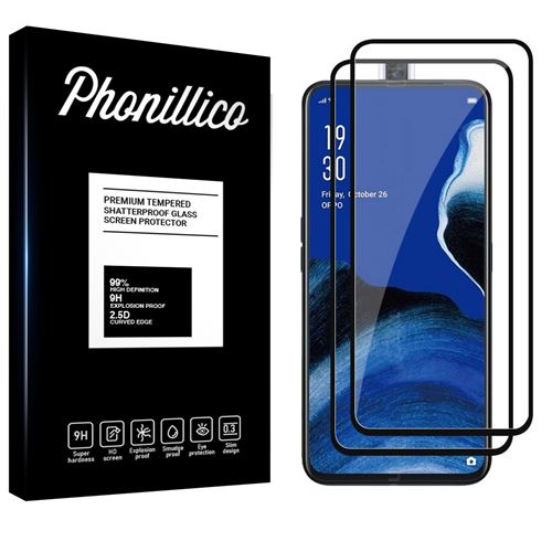 Verre Trempe pour OPPO RENO 2Z [Pack 2] Film Transparent Bord Noir Vitre Protection Ecran [Phonillico®]