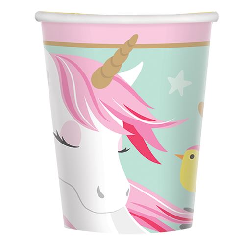 Amscan tasses de fête licorne 8 pièces 266 ml