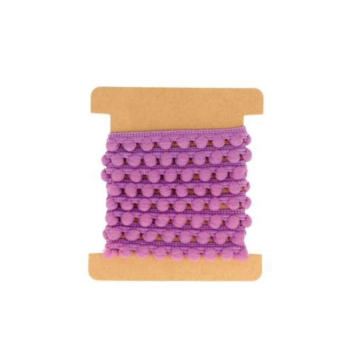 Ruban à pompons mauves 1 m