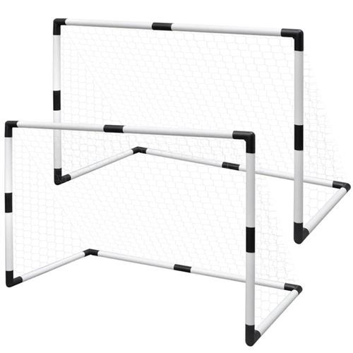 Set de but de football poteau et filet 91,5 x 48 x 61 cm Vidaxl Blanc