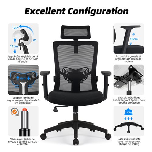 Chaise Ergonomique Bureau Fauteuil De Bureau Charge